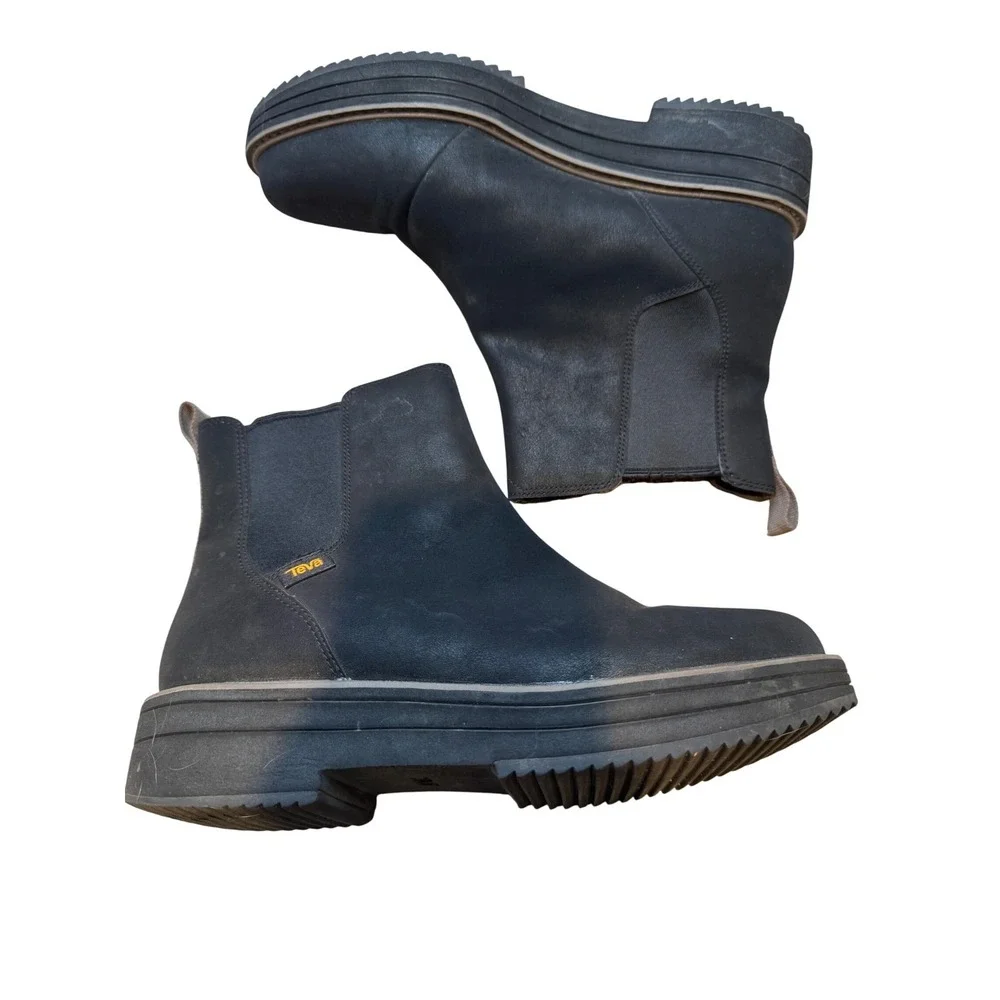 Teva Black Waterproof Chelsea Boots Platform Lug Sole Women's US‎ 9.5 eu 40.5
